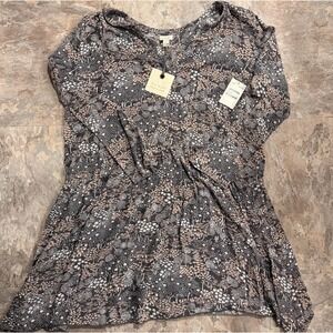 Nordstrom Hinge Crinkle Boho Fairy Drop Waist Pullover Dress NWT Size L Casual